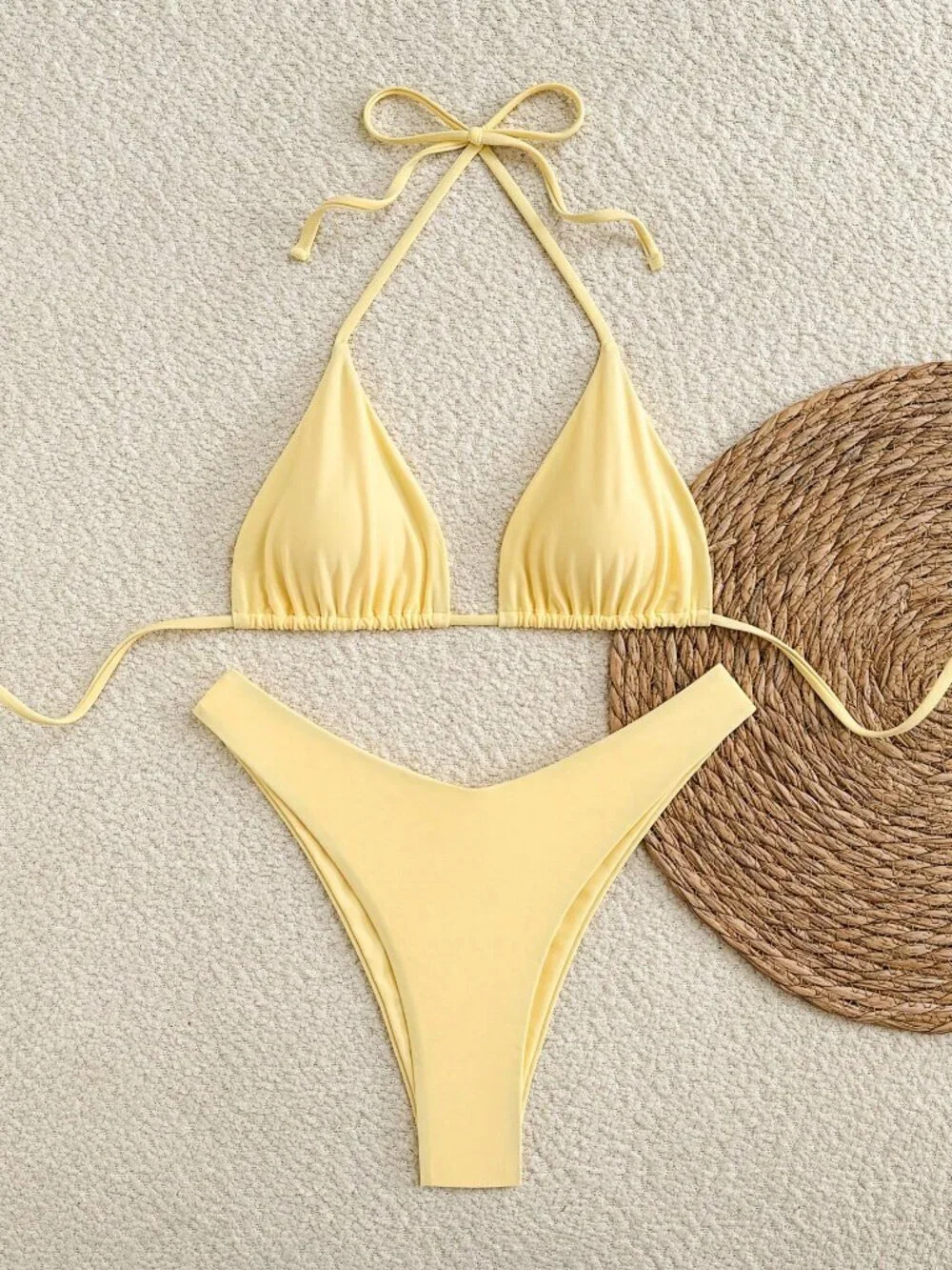 Yellow Sexy Women's bikini vacation beach cruise